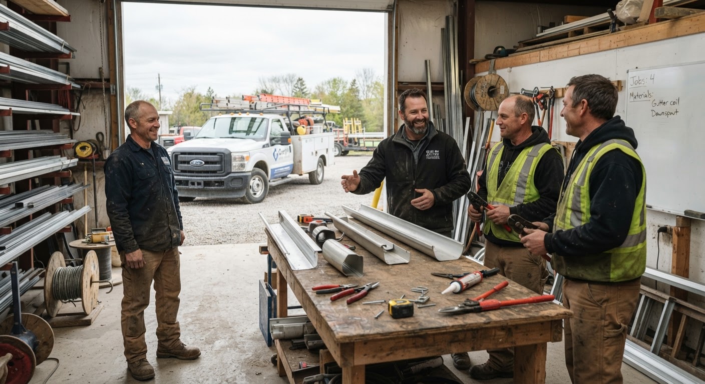 Guelph Eavestrough Pros team at work in Guelph